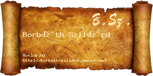 Borbáth Szilárd névjegykártya