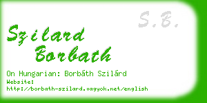 szilard borbath business card
